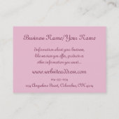 美しいピンクの小妖精や小人ファンタジー名刺 名刺 (裏面)