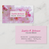 美しいピンクの日本のな桜 名刺 (正面/裏面)