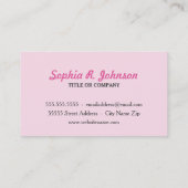 美しいピンクの日本のな桜 名刺 (裏面)