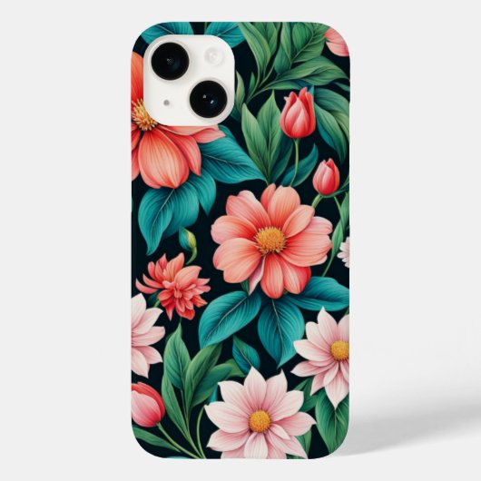美しいピンクの春の花と緑の葉が鮮やかな Case-Mate iPhoneケース (裏面)
