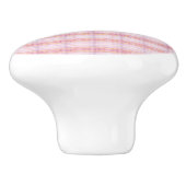 美しいピンクの格子模様のキャビネットの引き寄せ セラミックノブ (側面)