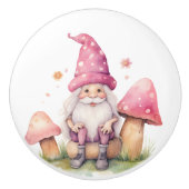 美しいピンクの格言とトアドストオール セラミックノブ (正面)