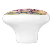 美しいピンクの格言とトアドストオール セラミックノブ (側面)