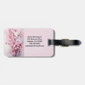 美しいピンクの桜さくらんぼブロッサムラゲッジタグ ラゲッジタグ (裏面横)