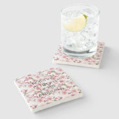 美しいピンクの桜の花 ストーンコースター (横)