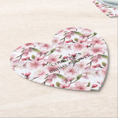 美しいピンクの桜の花 ブライダルシャワー ペーパーコースター (アングル)