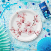 美しいピンクの桜の花 ペーパープレート (パーティー)