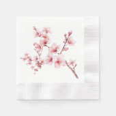 美しいピンクの桜の花 縁ありカクテルナプキン (正面)
