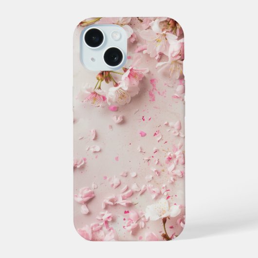 美しいピンクの桜の花 iPhone 15ケース (裏面)