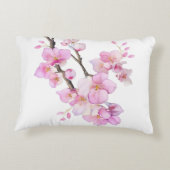 美しいピンクの水の色のさくらんぼ花叔母 アクセントクッション (裏面)