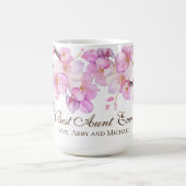 美しいピンクの水の色のさくらんぼ花叔母 コーヒーマグカップ (中央)