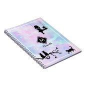 美しいピンクの水の色の銀河系女の子日記 ノートブック (右側)