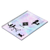 美しいピンクの水の色の銀河系女の子日記 ノートブック (左側)