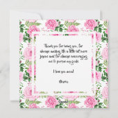 美しいピンクの水彩バラの母の日 シーズンカード (裏面)