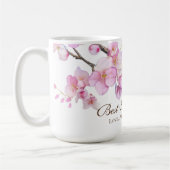美しいピンクの水彩桜 ナナ コーヒーマグカップ (左)