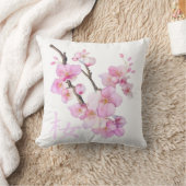 美しいピンクの水彩画の桜の花 クッション (ブランケット)