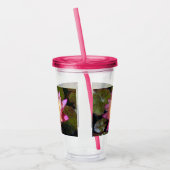 美しいピンクの水百合写真 アクリルタンブラー (左)