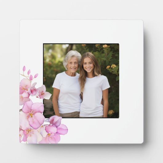 美しいピンクの水色のさくらんぼ写真 フォトプラーク (正面)