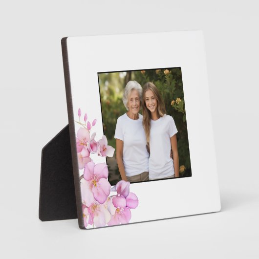 美しいピンクの水色のさくらんぼ写真 フォトプラーク (正面)