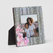 美しいピンクの水色のさくらんぼ写真 フォトプラーク (正面)