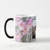 美しいピンクの水色のさくらんぼ写真 モーフィングマグカップ (左)