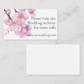 美しいピンクの水色のさくらんぼ結婚の花 エンクロージャーカード (正面/裏面)