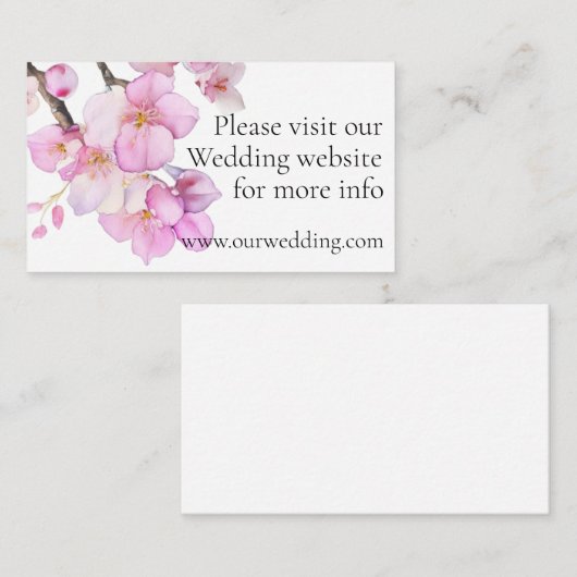 美しいピンクの水色のさくらんぼ結婚の花 エンクロージャーカード (正面/裏面)