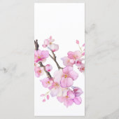 美しいピンクの水色のさくらんぼ結婚の花 メニュー (裏面)