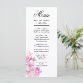 美しいピンクの水色のさくらんぼ結婚の花 メニュー (スタンド正面)