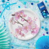美しいピンクの水色のさくらんぼ ペーパープレート (パーティー)