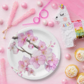 美しいピンクの水色のさくらんぼ ペーパープレート (パーティー)