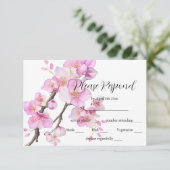 美しいピンクの水色のさくらんぼ 出欠カード (スタンド正面)