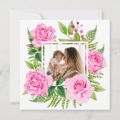 美しいピンクの水色のバラフォトマザーズデイ シーズンカード (正面)