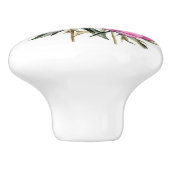 美しいピンクの牡丹の茎 セラミックノブ (側面)