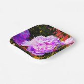 美しいピンクの牡丹ラウンド ペーパープレート (傾斜あり)