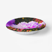 美しいピンクの牡丹ラウンド ペーパーボウル (傾斜あり)