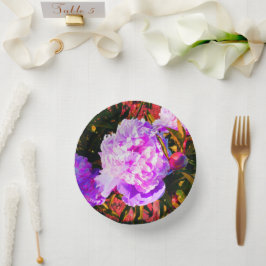 美しいピンクの牡丹ラウンド ペーパーボウル