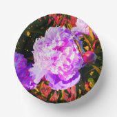 美しいピンクの牡丹ラウンド ペーパーボウル (正面)