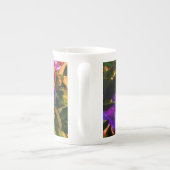 美しいピンクの牡丹ラウンド ボーンチャイナマグカップ (裏面)