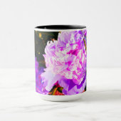 美しいピンクの牡丹ラウンド マグカップ (中央)