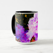 美しいピンクの牡丹ラウンド マグカップ (正面左)