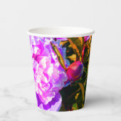 美しいピンクの牡丹ラウンド 紙コップ (裏面)