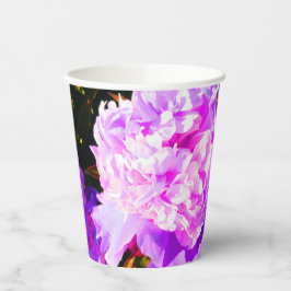 美しいピンクの牡丹ラウンド 紙コップ