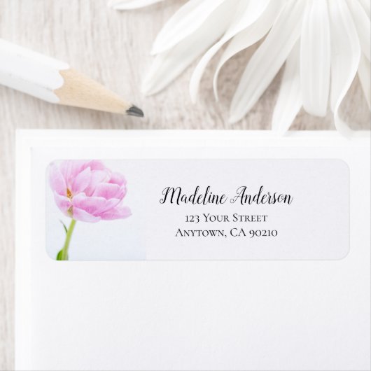 美しいピンクの牡丹 |カスタム差出人住所 ラベル (インサイチュ)