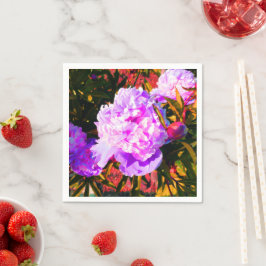 美しいピンクの牡丹 スタンダードカクテルナプキン