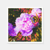 美しいピンクの牡丹 スタンダードカクテルナプキン (正面)