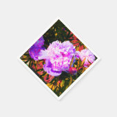 美しいピンクの牡丹 スタンダードカクテルナプキン (角)