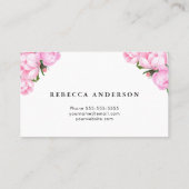 美しいピンクの牡丹 |水彩 名刺 (裏面)