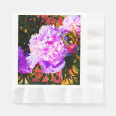 美しいピンクの牡丹 縁ありランチョンナプキン (正面)