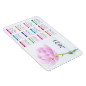 美しいピンクの牡丹 | 2021フローラカレンダー マグネット (右側)